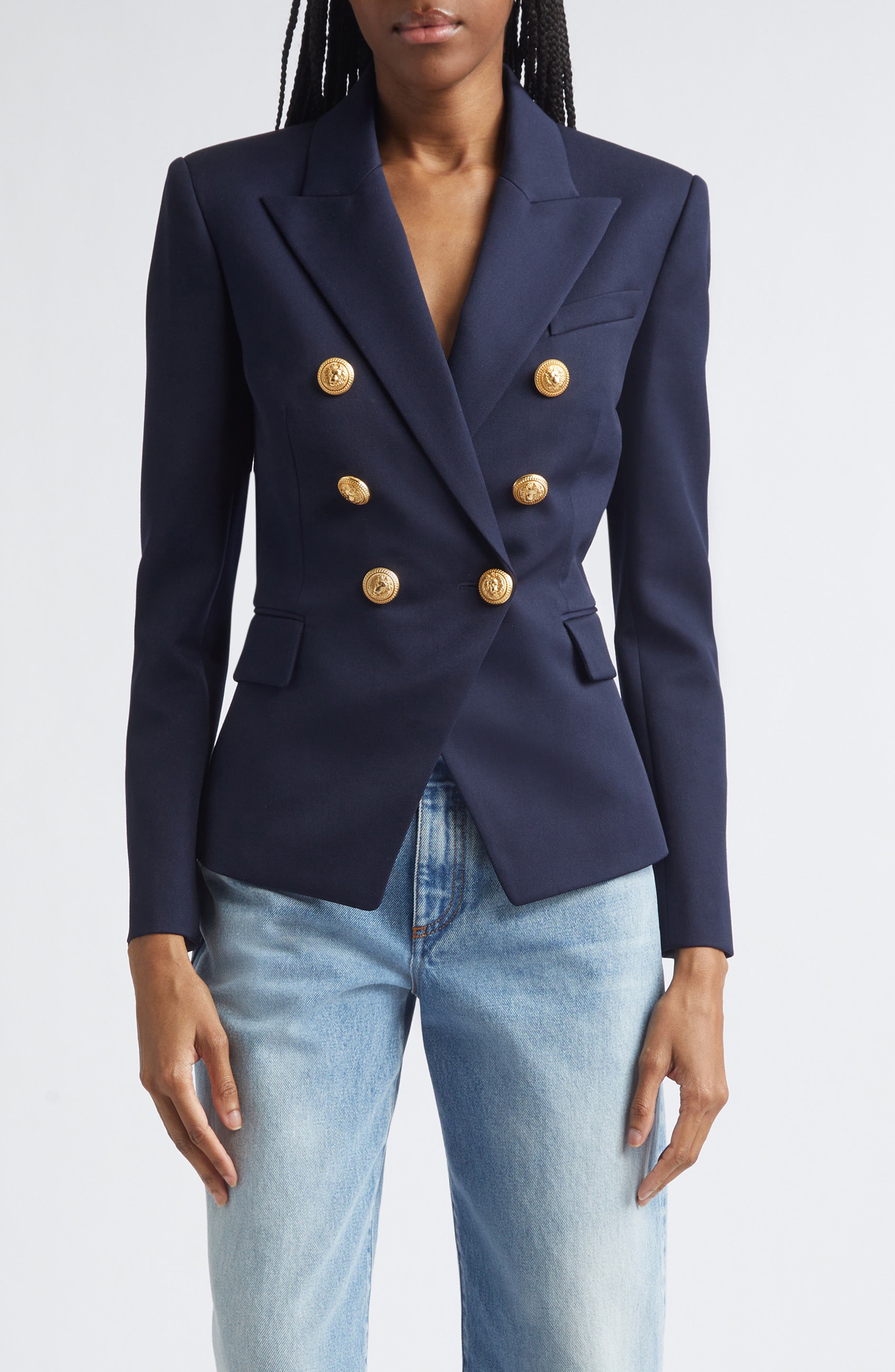 Double Breasted Wool Blazer - image 3