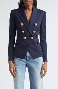 Balmain Double Breasted Wool Blazer