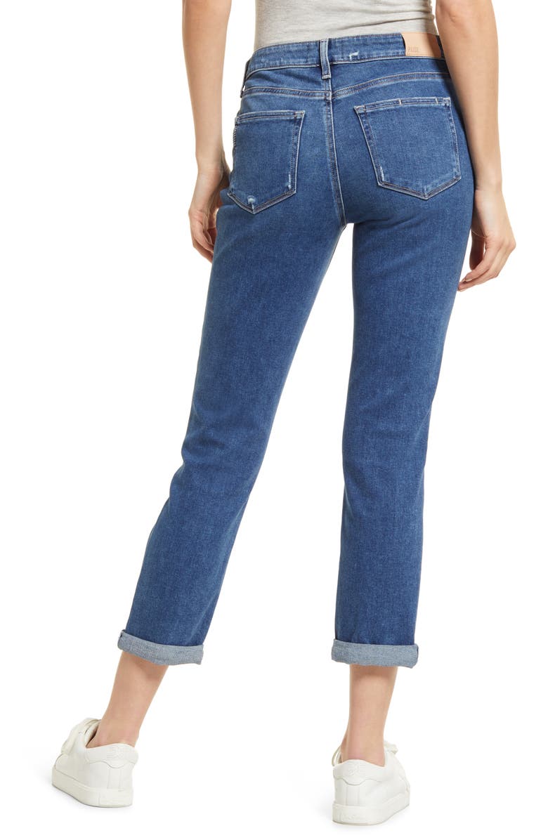 PAIGE Brigitte High Waist Slim Boyfriend Jeans, Alternate, color, Eiffel Distressed