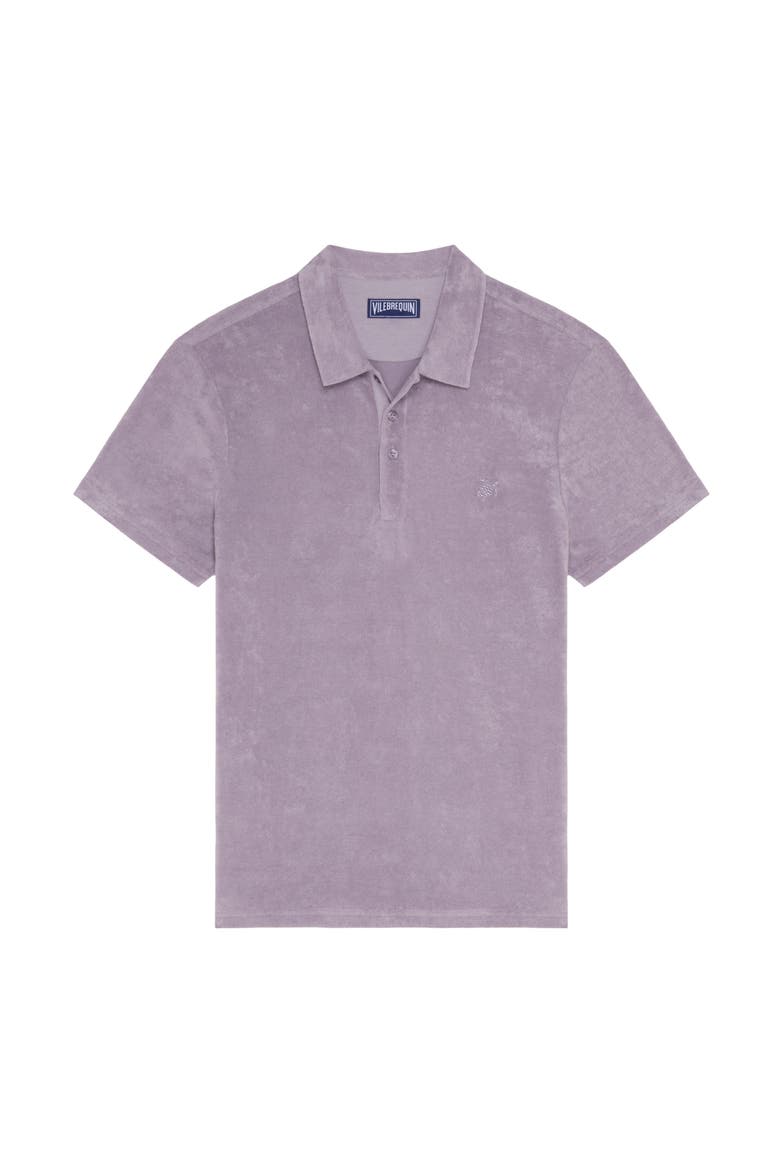 Men Terry Polo Shirt Solid, Main, color, Hurricane