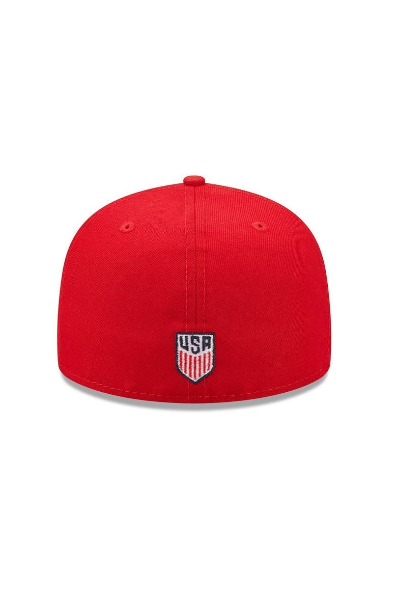 Men's New Era Red/Navy USMNT Oceanside 59FIFTY Fitted Hat, Alternate, color, Red