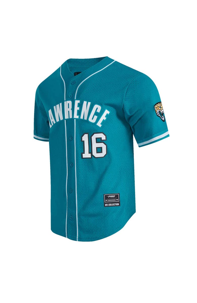 PRO STANDARD Men's Pro Standard Trevor Lawrence Teal Jacksonville Jaguars Mesh Button-Up Baseball Jersey, Alternate, color, Teal
