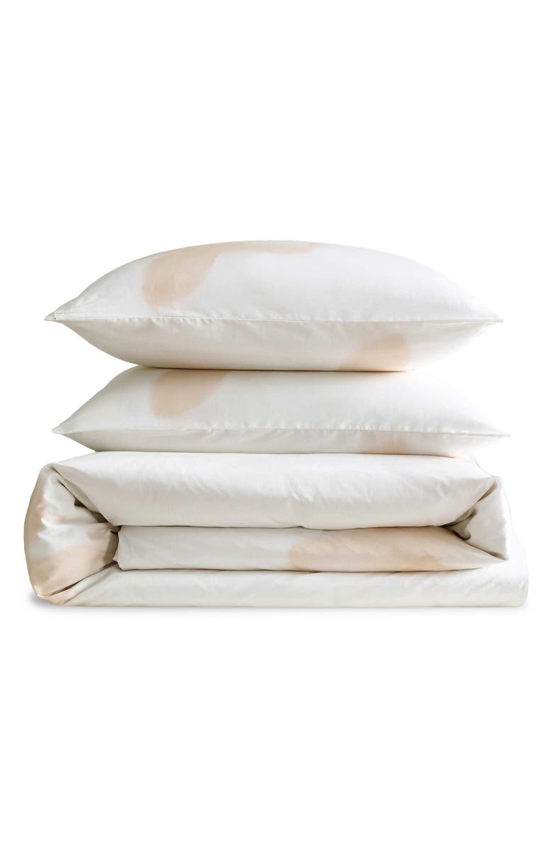 Calvin Klein Liquid Floral 300 Thread Count Cotton Comforter & Shams Set, Main, color, Light Beige