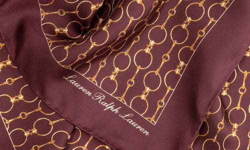 Ralph Lauren Lauren Printed Square Silk Scarf In Brown