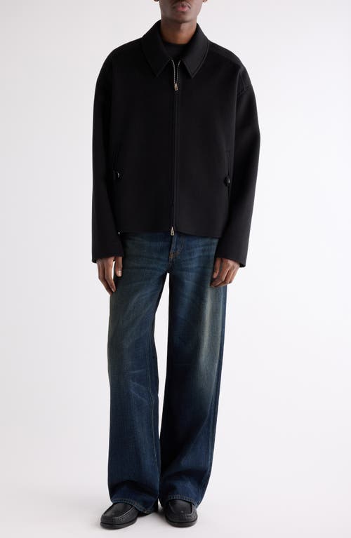 Acne Studios Doveo Double Face Wool Flannel Jacket In Black