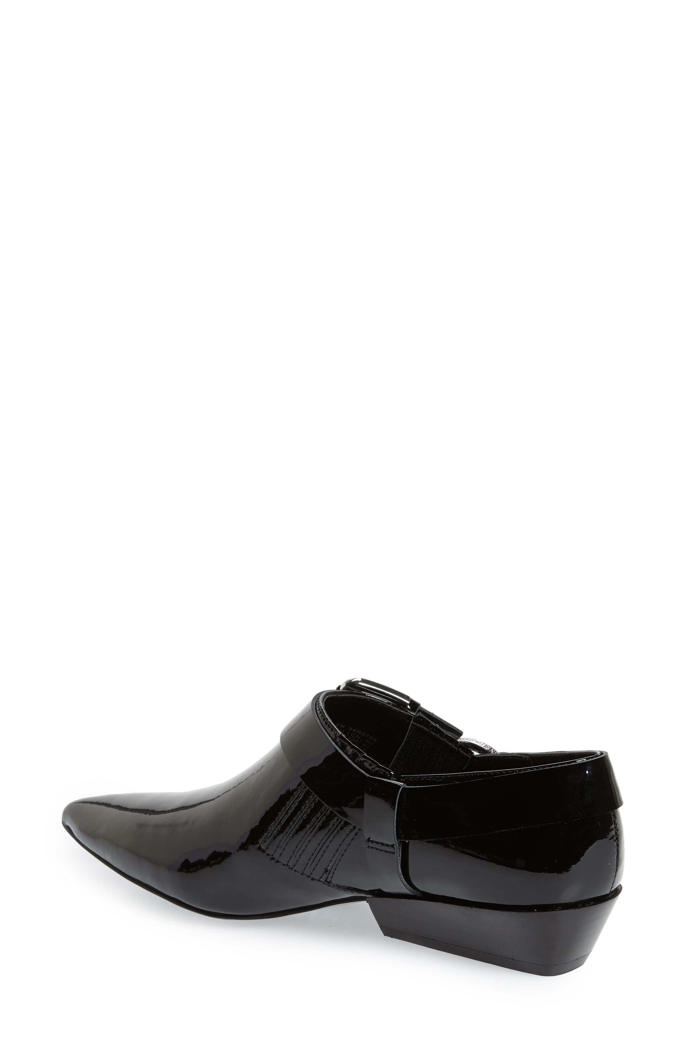 Ellen Low Buckle Bootie, Alternate, color, BLACK PATENT