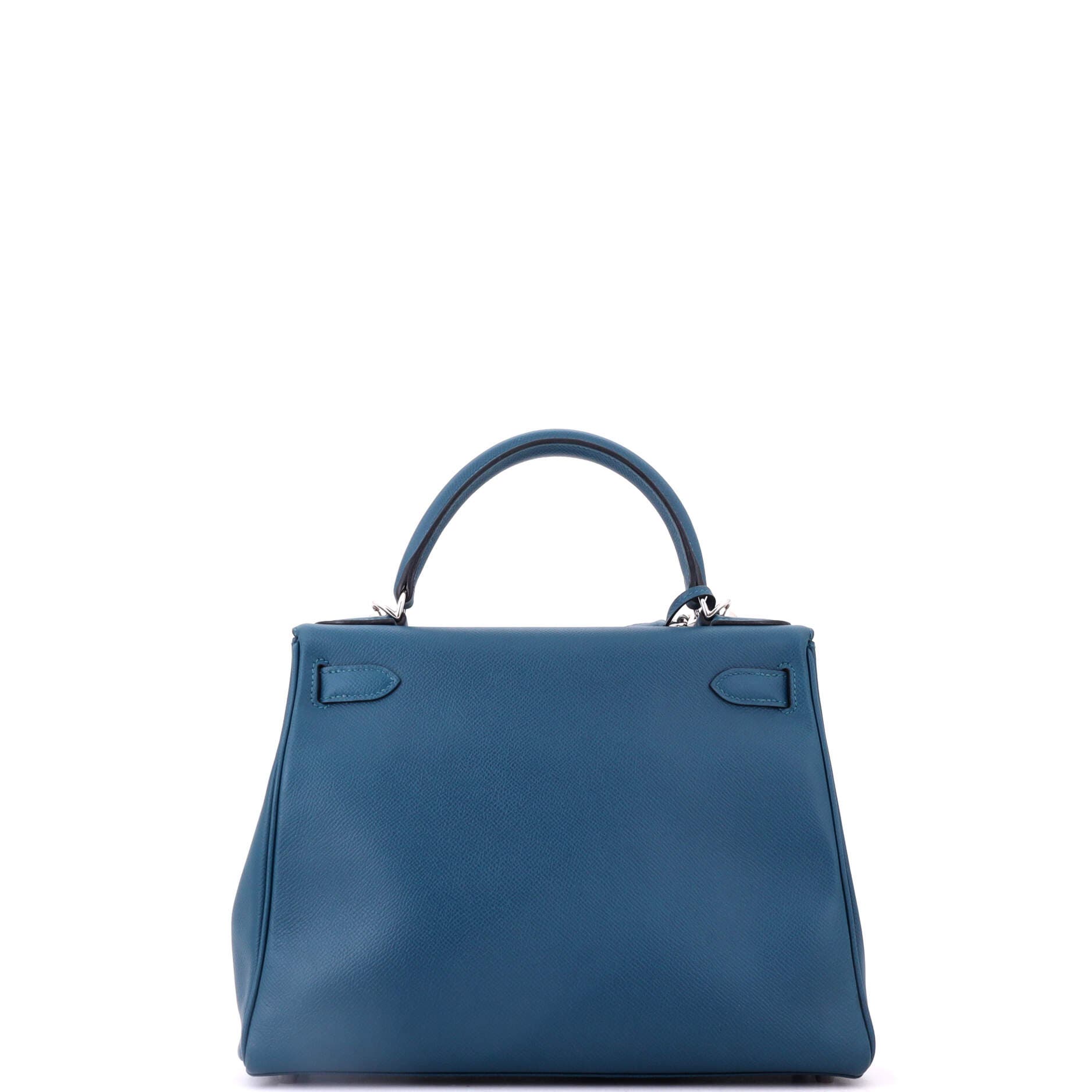 Kelly Handbag Blue Epsom with Palladium Hardware 28, Alternate, color, Colvert