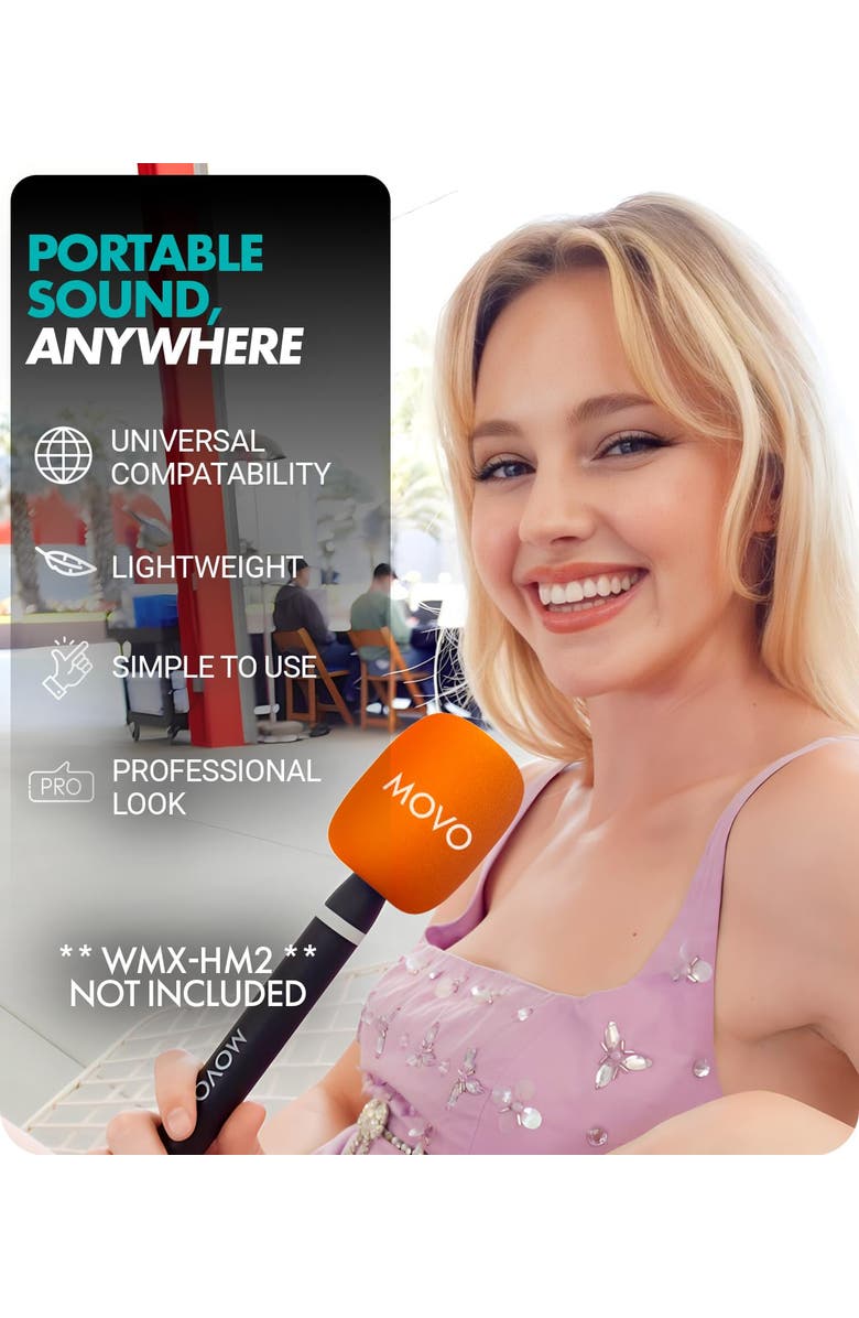 MOVO HWS-2 Colored Windscreens WMX-HM2 & Rode Interview GO, Alternate, color, Black