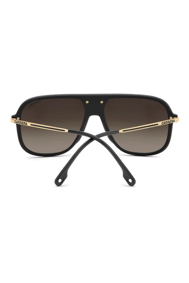 C Sport 17/S 60mm Rectangular Aviator Sunglasses, Alternate, color, MATTE BLACK GOLD/ BROWN SF