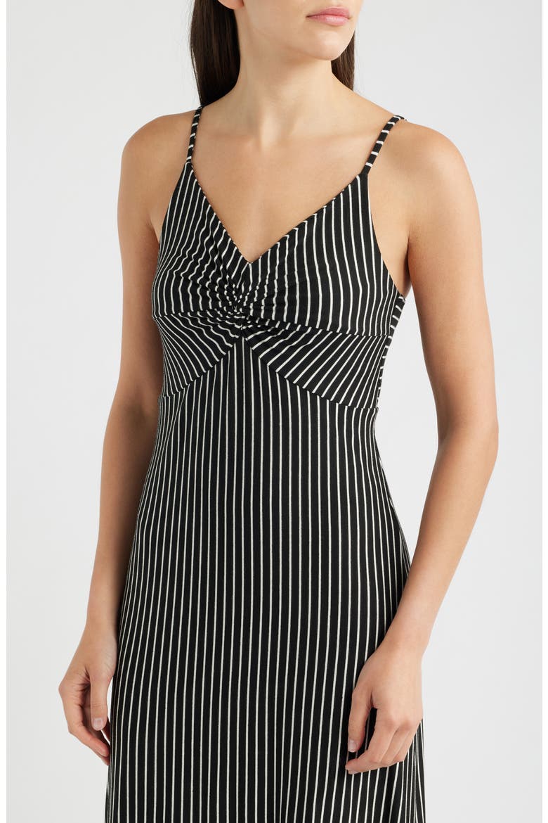 Strappy Twist Midi Dress, Alternate, color, BLACK