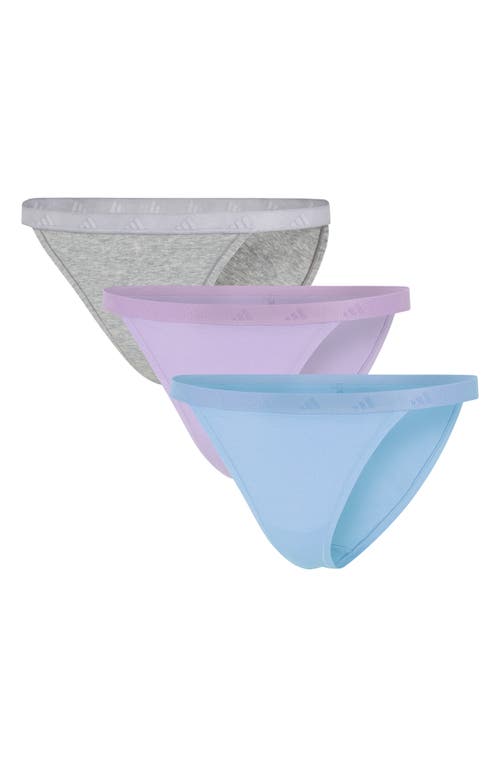 Adidas Originals Set Of 3 String Bikini Briefs In Gray