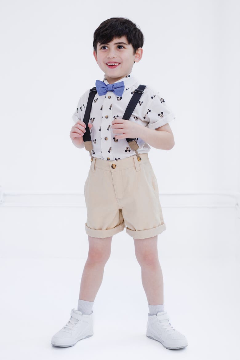 Mickey Mouse Wedding Button-Down Shirt and Pants Set, Alternate, color, Mickey Ivory Tan