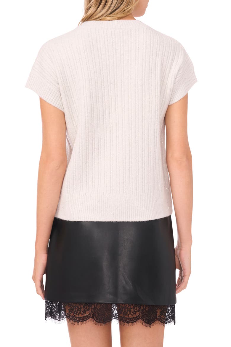 Sequin Detail Rib Sweater, Alternate, color, IVORY SILVER