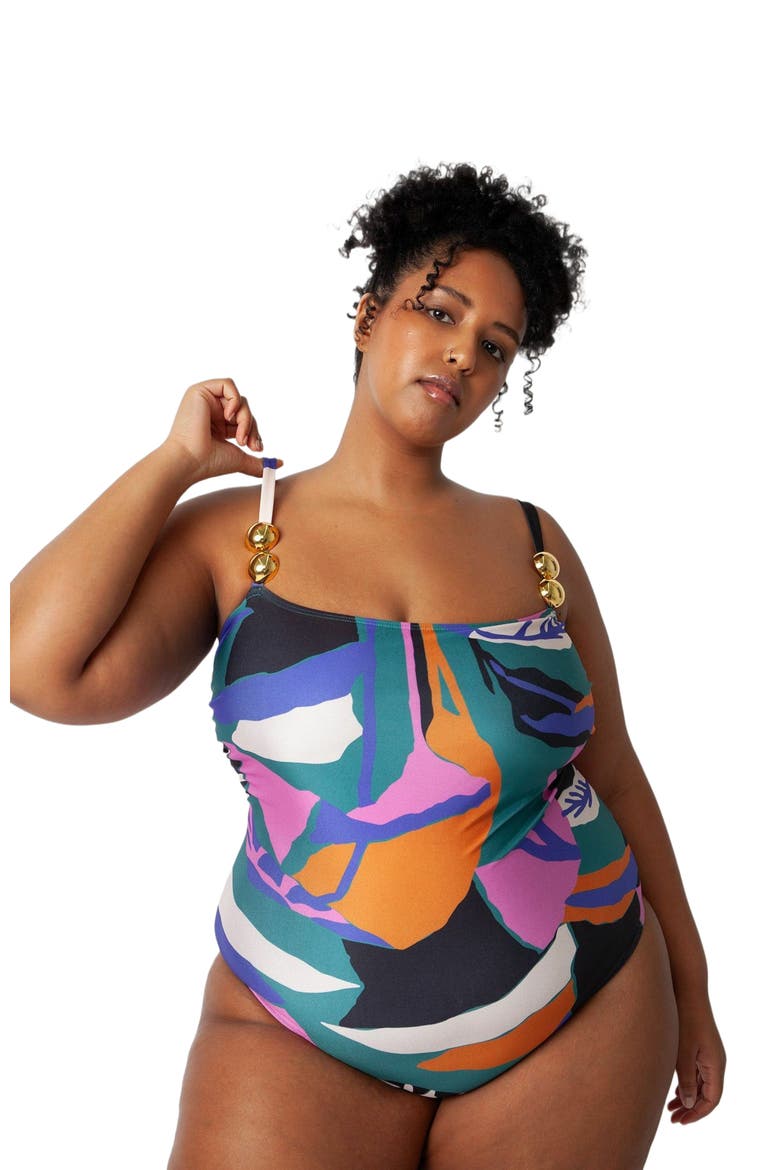 Bella One-Piece Swimsuit, Alternate, color, Lush