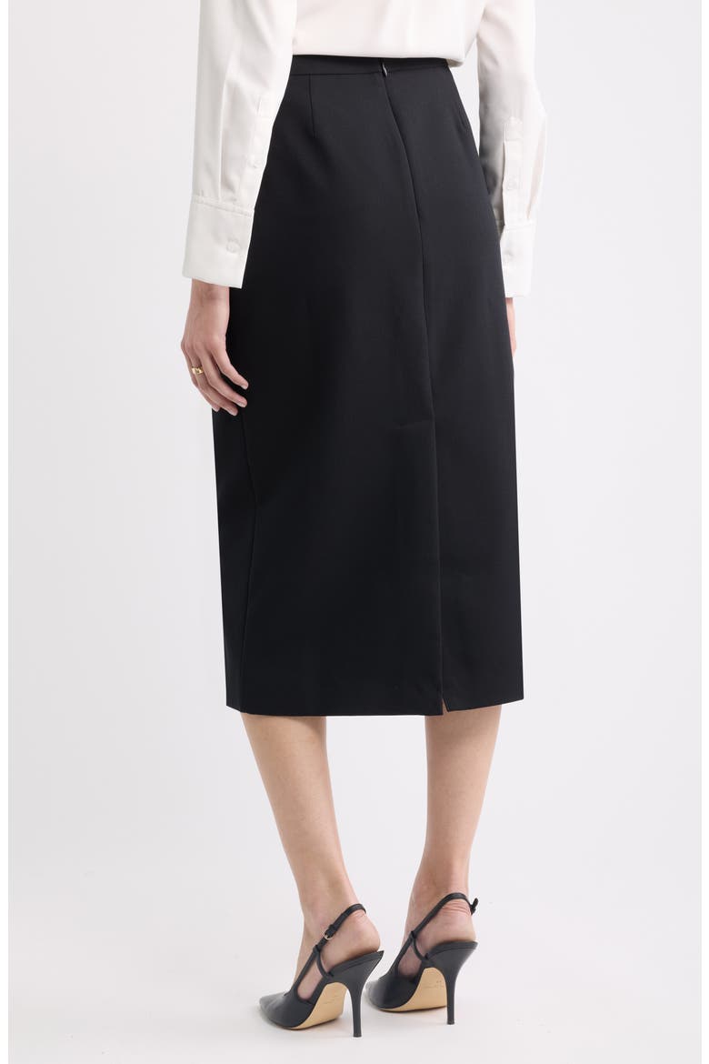 Suiting Column Midi Skirt, Alternate, color, BLACK