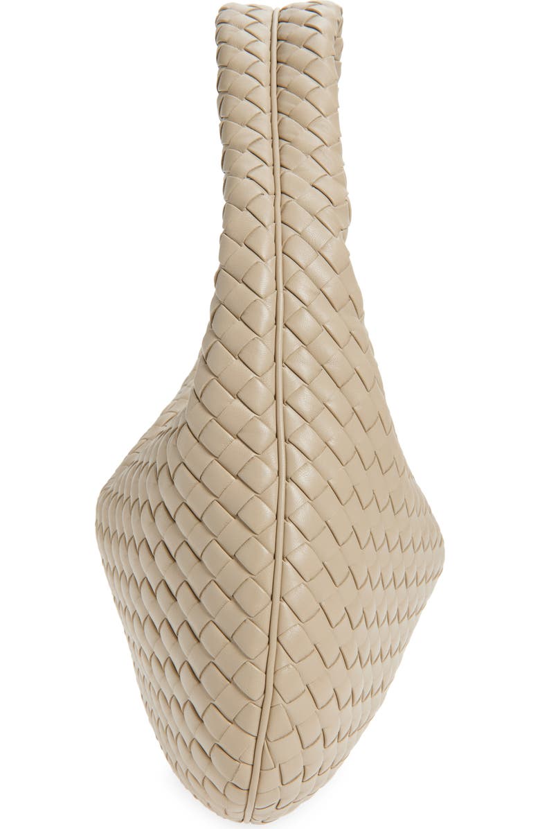 Bottega Veneta Borsa Intrecciato Leather Shoulder Bag, Alternate, color, 9614 Ecru-Muse Brass