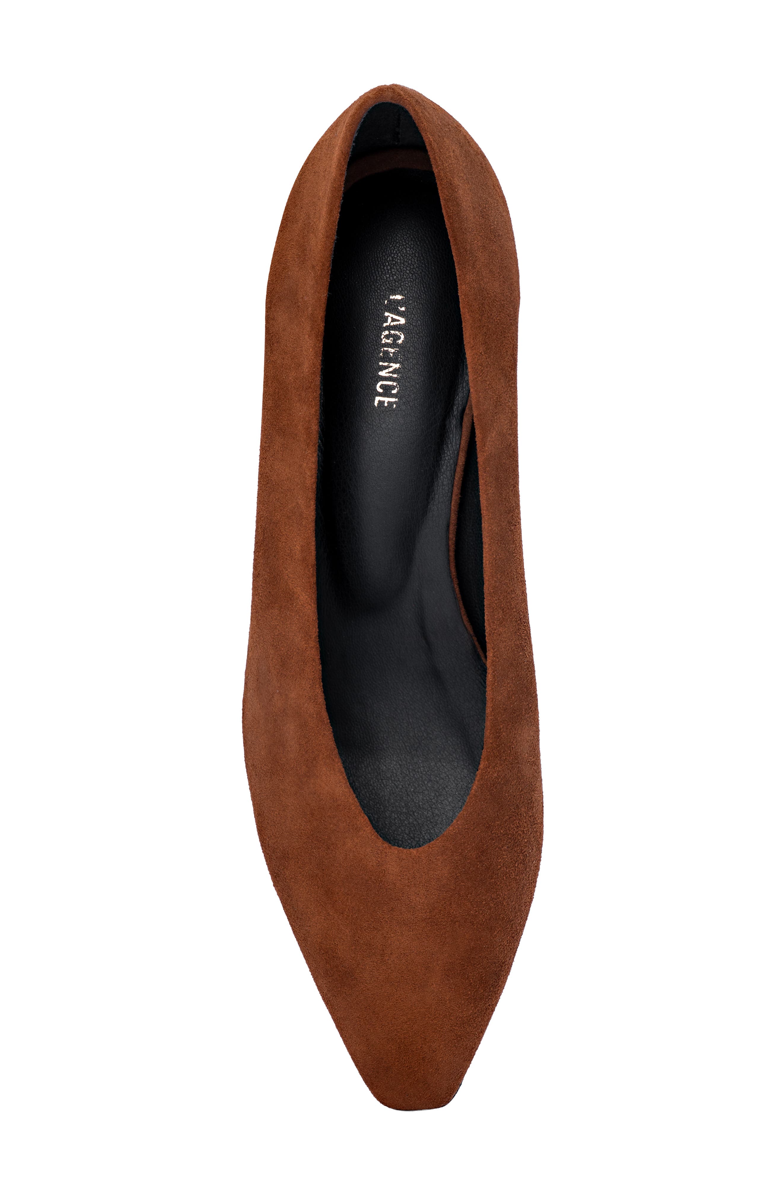 L'AGENCE Suzanne Pointed Toe Flat, Alternate, color, Buckskin Suede