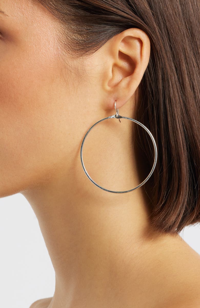 Nashelle Signature Large Hoop Earrings, Alternate, color, Sterling Silver