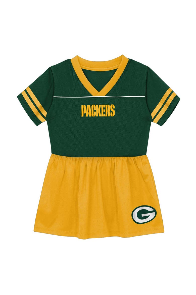 Toddler Outerstuff  Green Green Bay Packers Stadium Lights V-Neck Fashion Football Jersey Dress, Alternate, color, Green