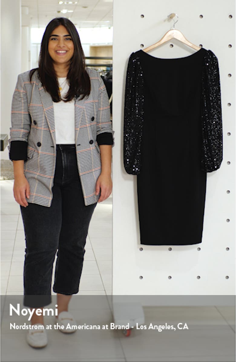 Sequin Blouson Sleeve Cocktail Dress, sales video thumbnail