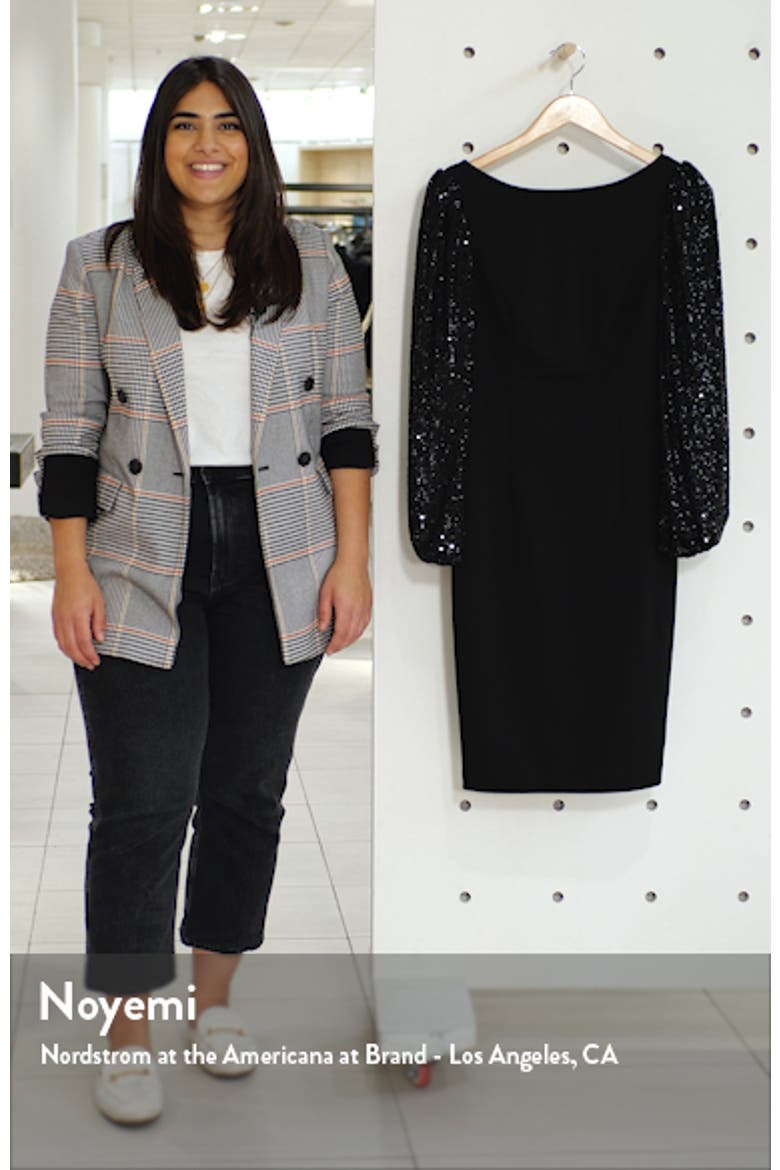 Sequin Blouson Sleeve Cocktail Dress video