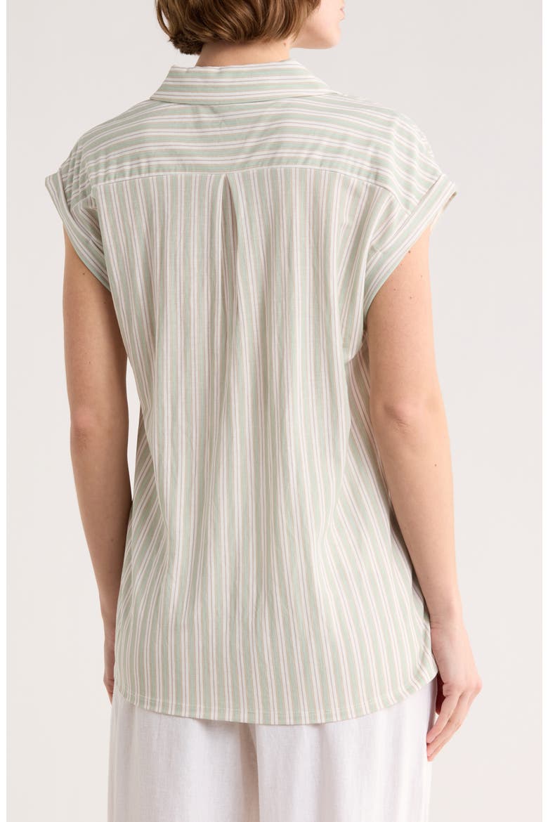 Short Sleeve Knit Top, Alternate, color, GREEN STRIPE