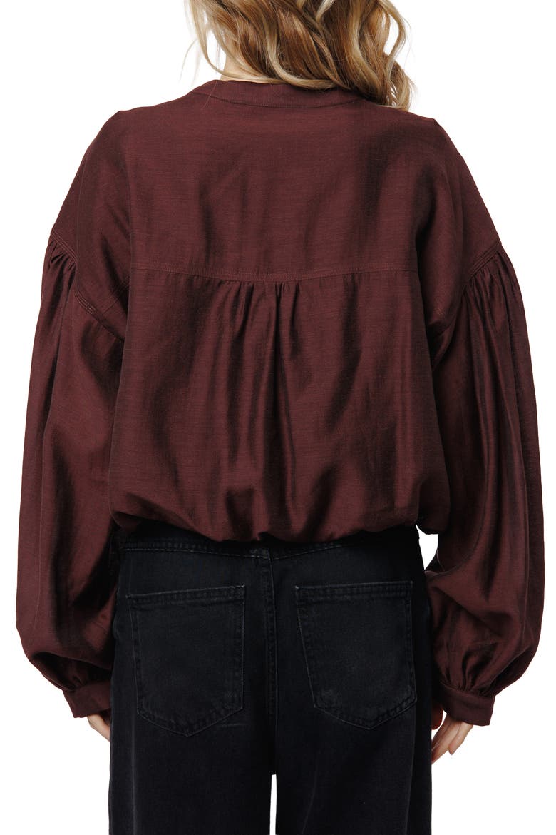 Doe Bubble Hem Top, Alternate, color, MAROON