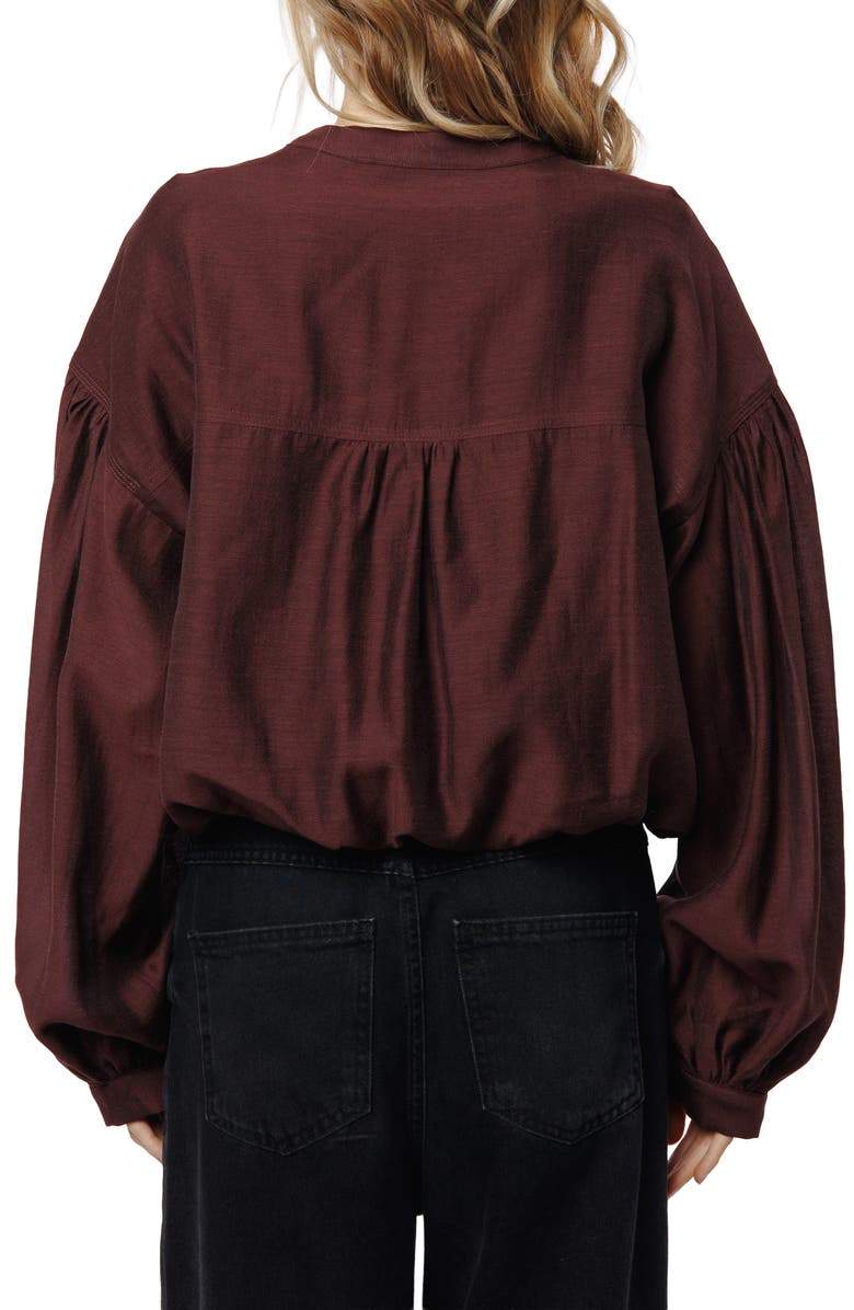 CIEBON Doe Bubble Hem Top, Alternate, color, Maroon