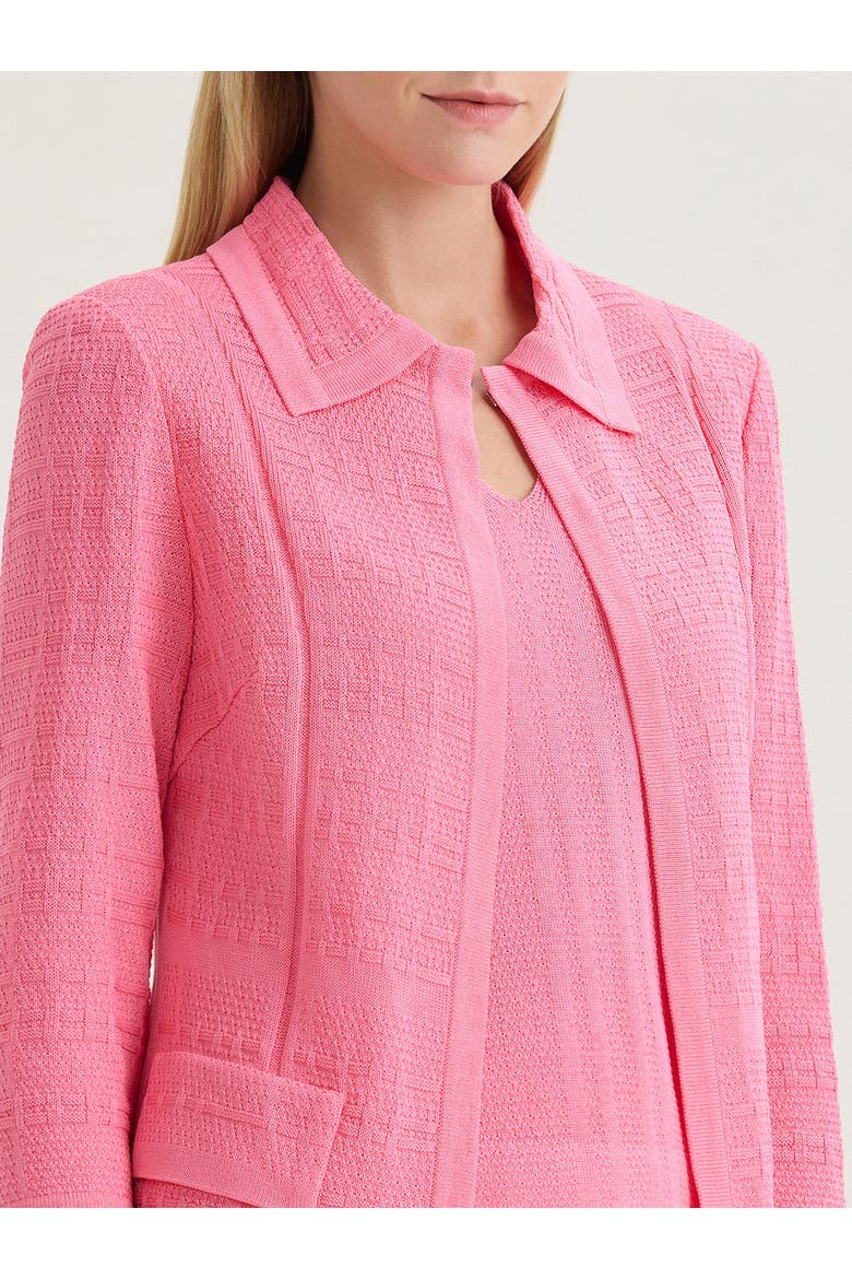 Tailored Tonal Pointelle Knit Jacket, Alternate, color, Pink