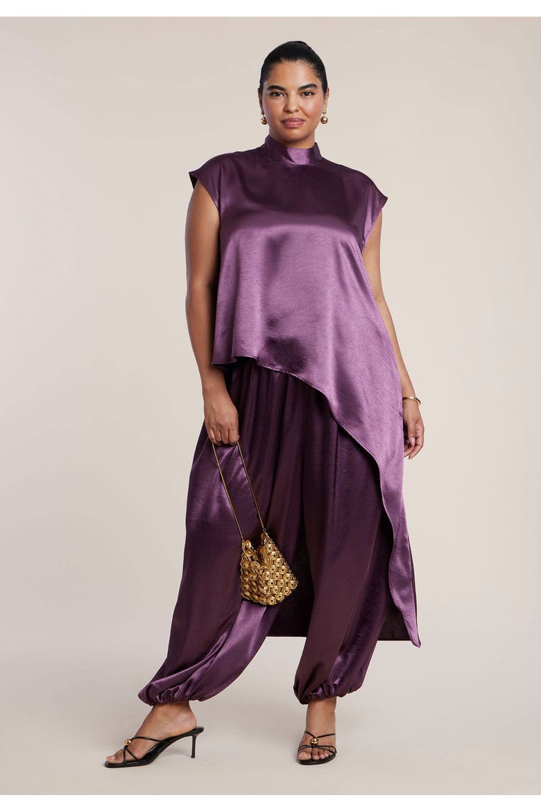 Satin Balloon Pant, Alternate, color, WINTER BLOOM