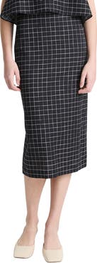 Vince Trellis Plaid Pencil Skirt
