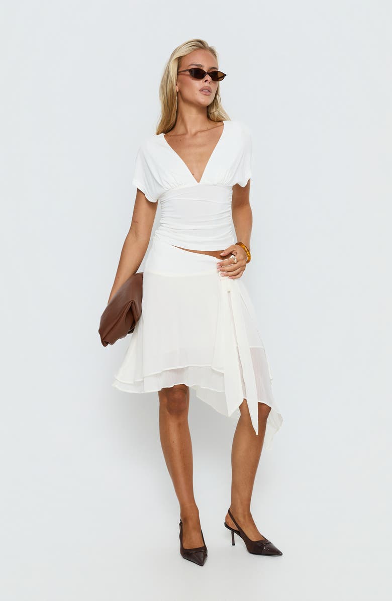 Princess Polly Ophella Tie Waist Tiered Asymmetric Chiffon Midi Skirt, Alternate, color,