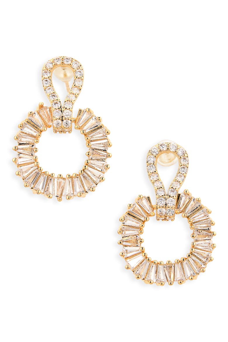 Crystal Drop Earrings, Main, color, GOLD/ CRYSTAL