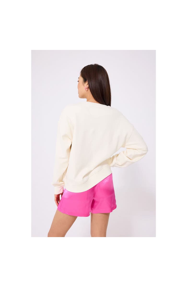 Terez Women's Terez Cream Los Angeles Dodgers Technicolor Oversized Pullover Sweatshirt, Alternate, color, Cream