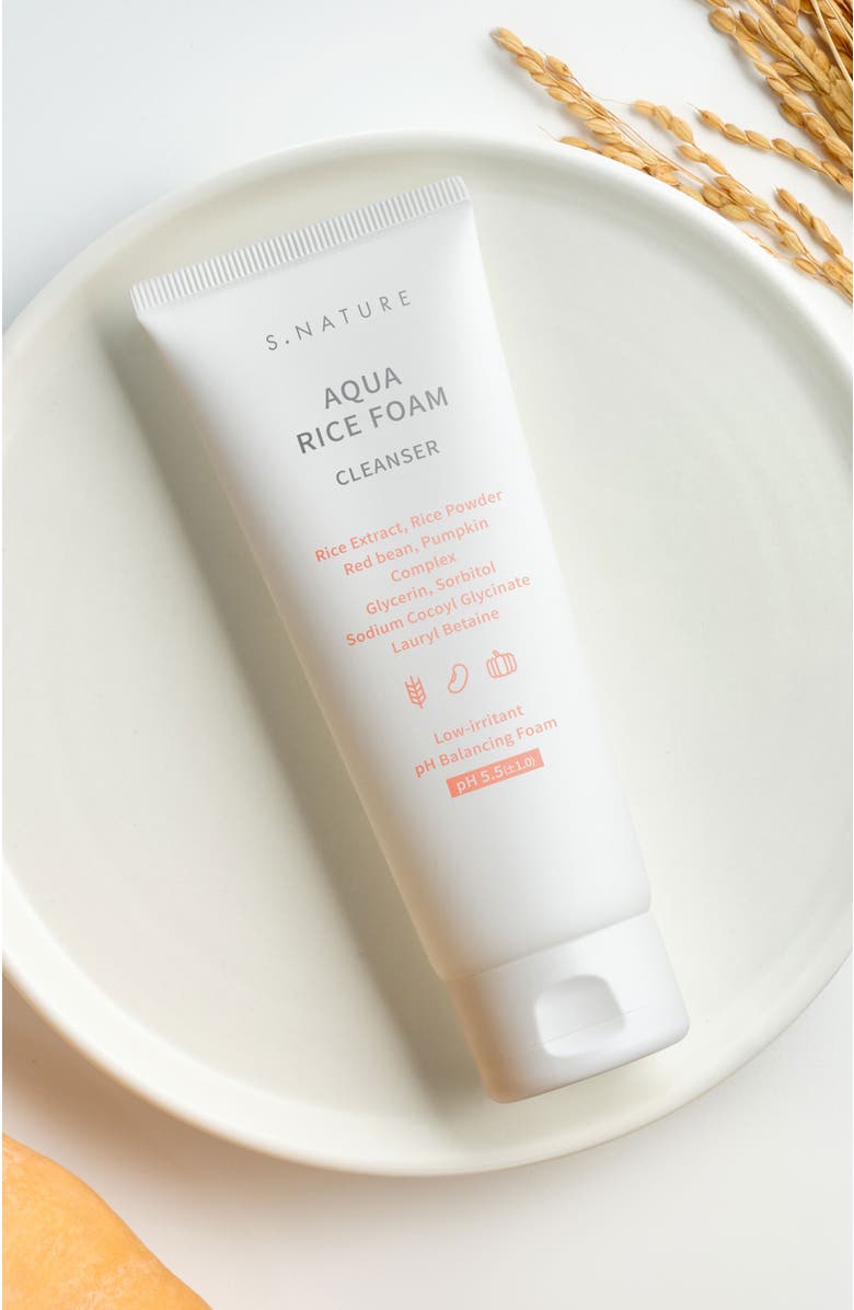 S.NATURE AQUA RICE FOAM CLEANSER, 160ml, Alternate, color,