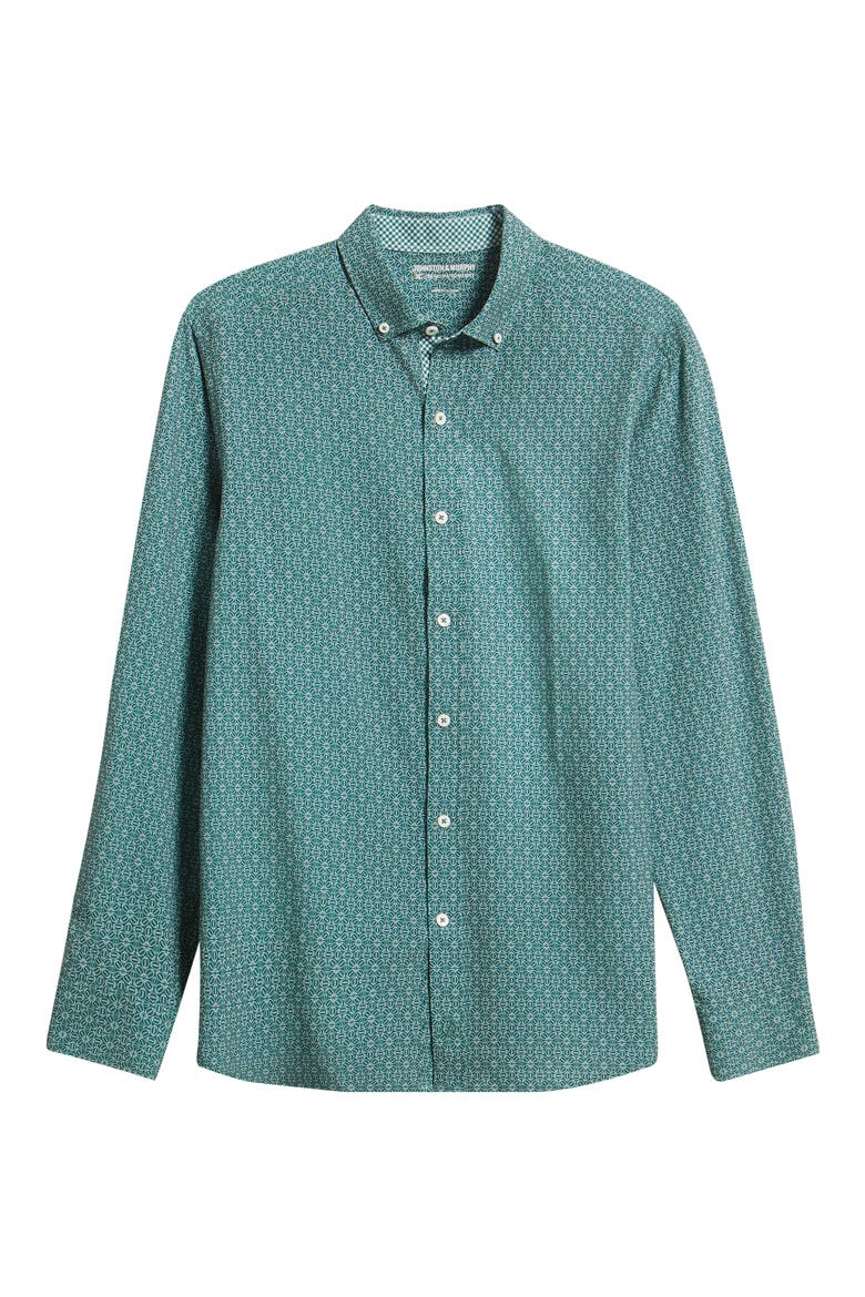 XC+™ Football Print Performance Button-Down Shirt, Alternate, color, GREEN