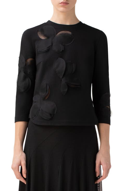 Magnolia Appliqué Jersey Sweater