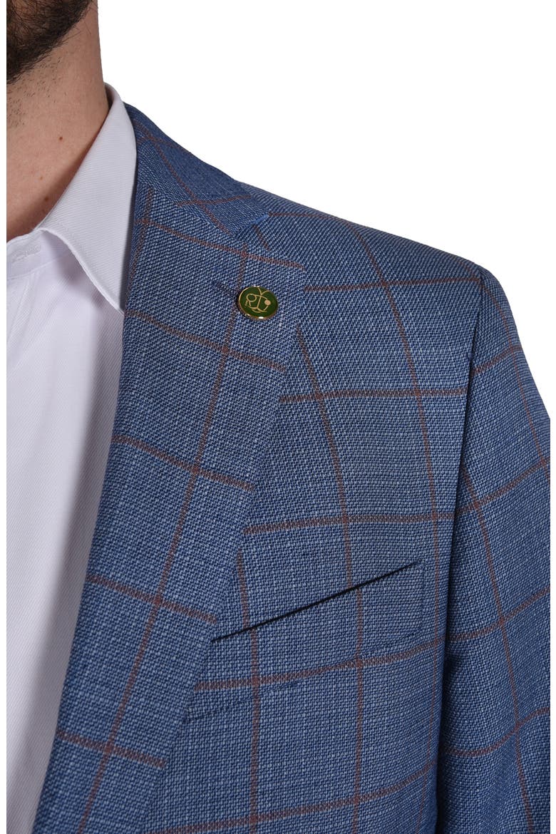 Windowpane Stretch Wool Blend Sport Coat, Alternate, color, BLUE