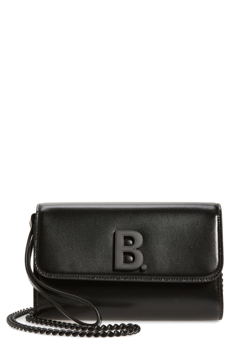 Balenciaga Leather Wallet on a Chain, Main, color, 