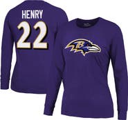 Majestic Threads Women's Majestic Threads Derrick Henry Purple Baltimore Ravens Name & Number Long Sleeve T-Shirt