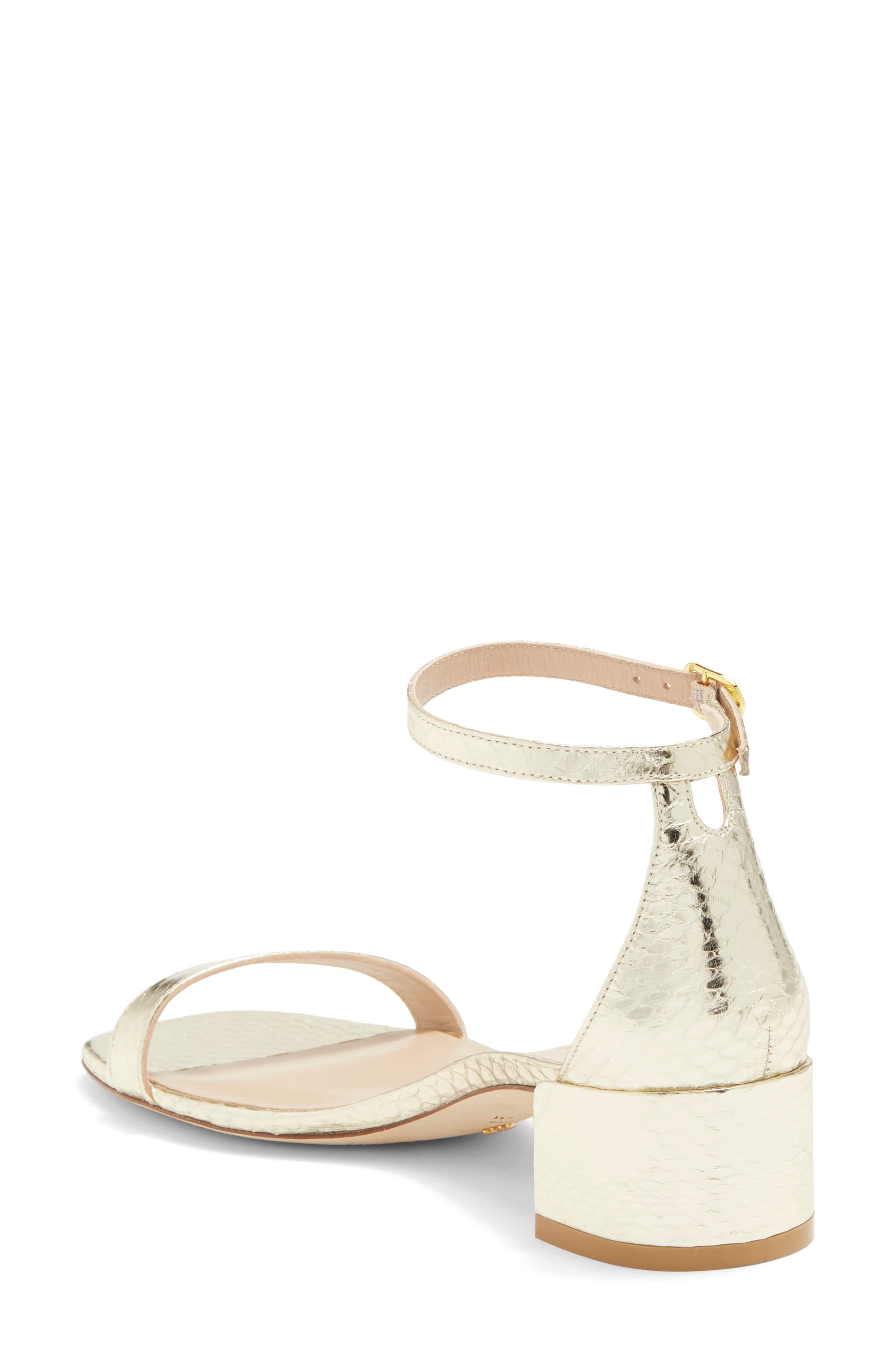 Stuart Weitzman Snakeskin Embossed Leather Sandal, Alternate, color, 