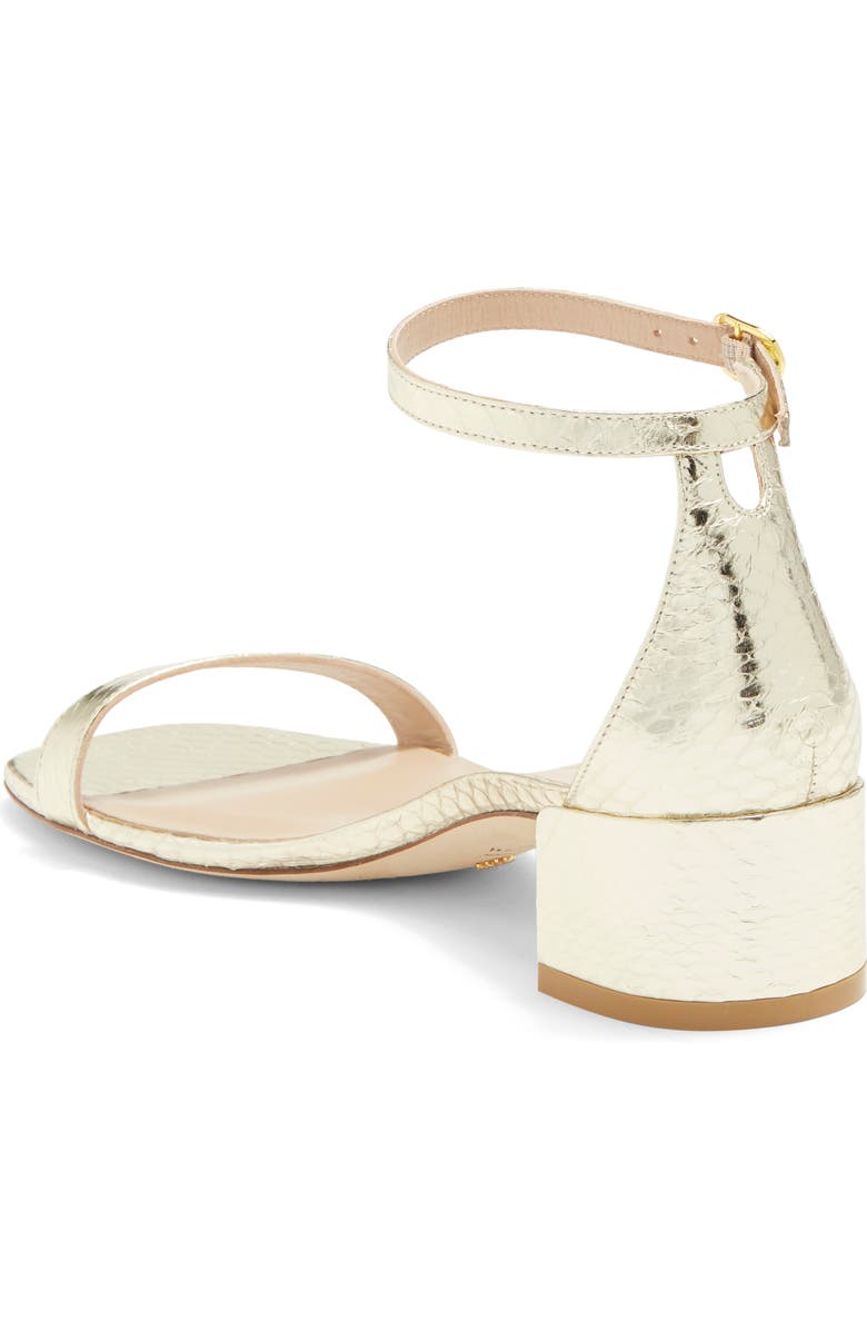 Stuart Weitzman Snakeskin Embossed Leather Sandal, Alternate, color,