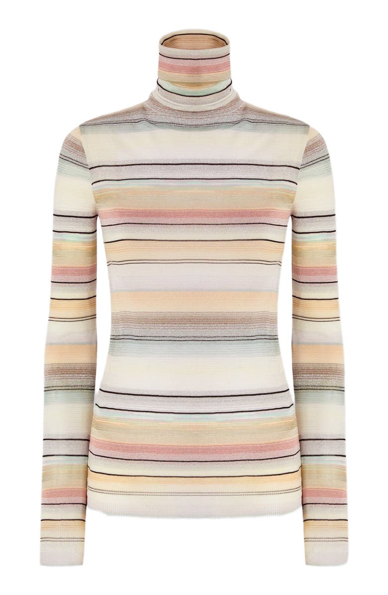 Missoni Striped High-neck Sweater, Alternate, color, Beige 
Pink