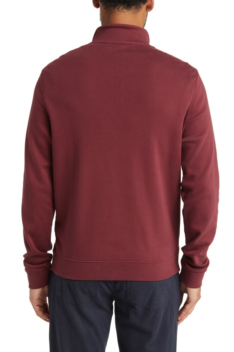 Pima Cotton Interlock Quarter Zip Pullover, Alternate, color, BURGUNDY