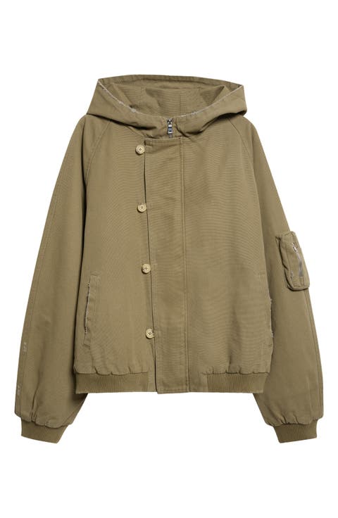 Cargo Crop Cotton Canvas Jacket
