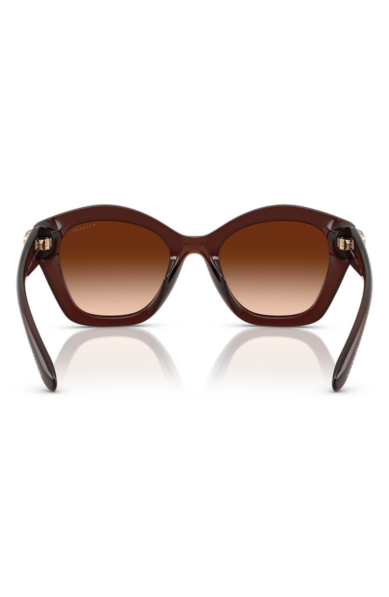 COACH 57mm Irregular Round Sunglasses, Alternate, color, Milky Hazelnut / Brown
