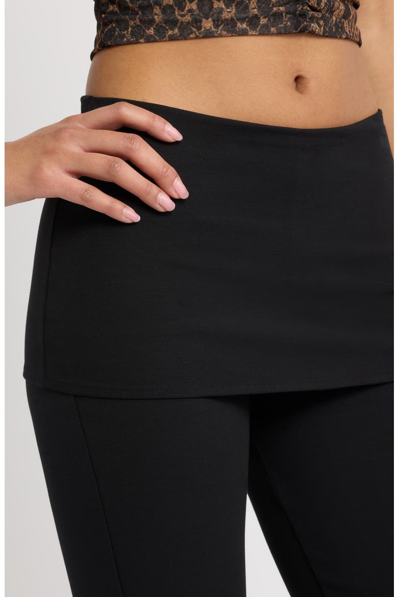 Encanto Foldover Waist Flare Leg Pants, Alternate, color, NOIR
