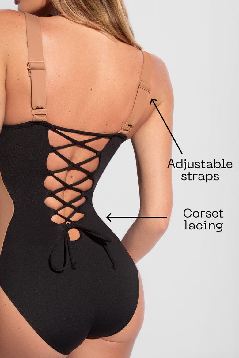 Mega Sculpting Underwire B/C Cup One Peice Swimsuit, Alternate, color, Contour Black Tawny