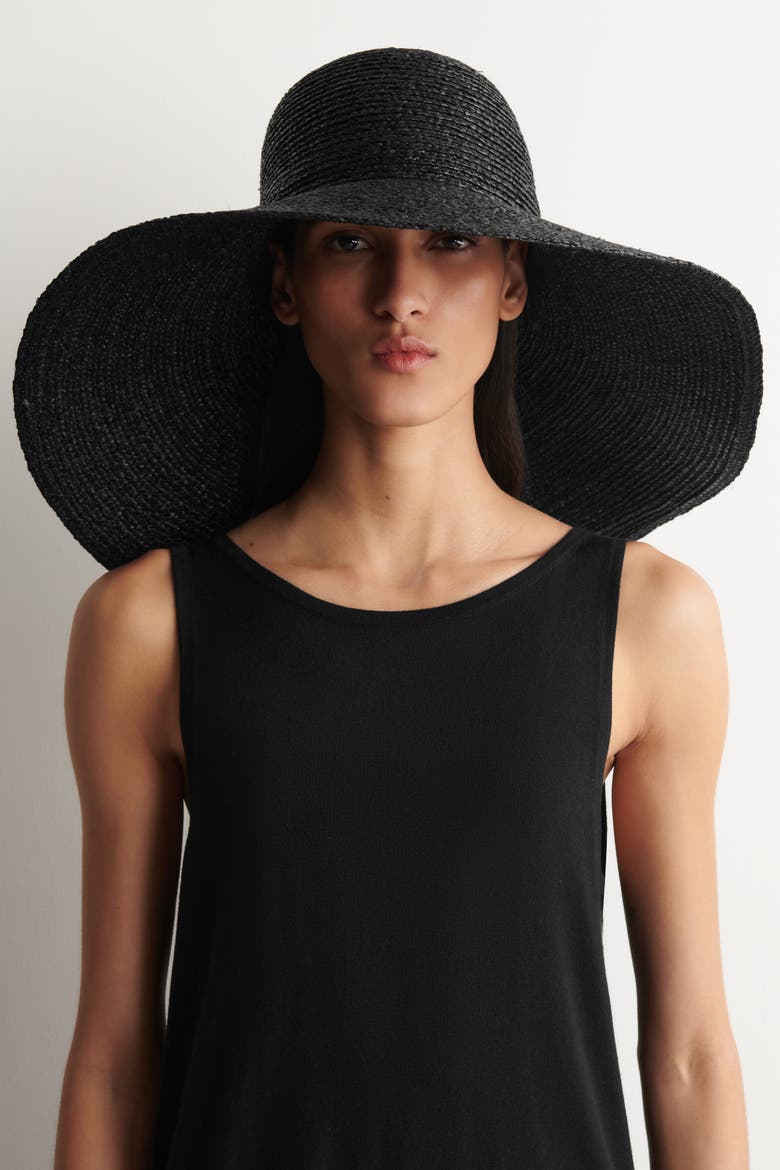 Wide-brim Raffia Hat, Alternate, color, BLACK