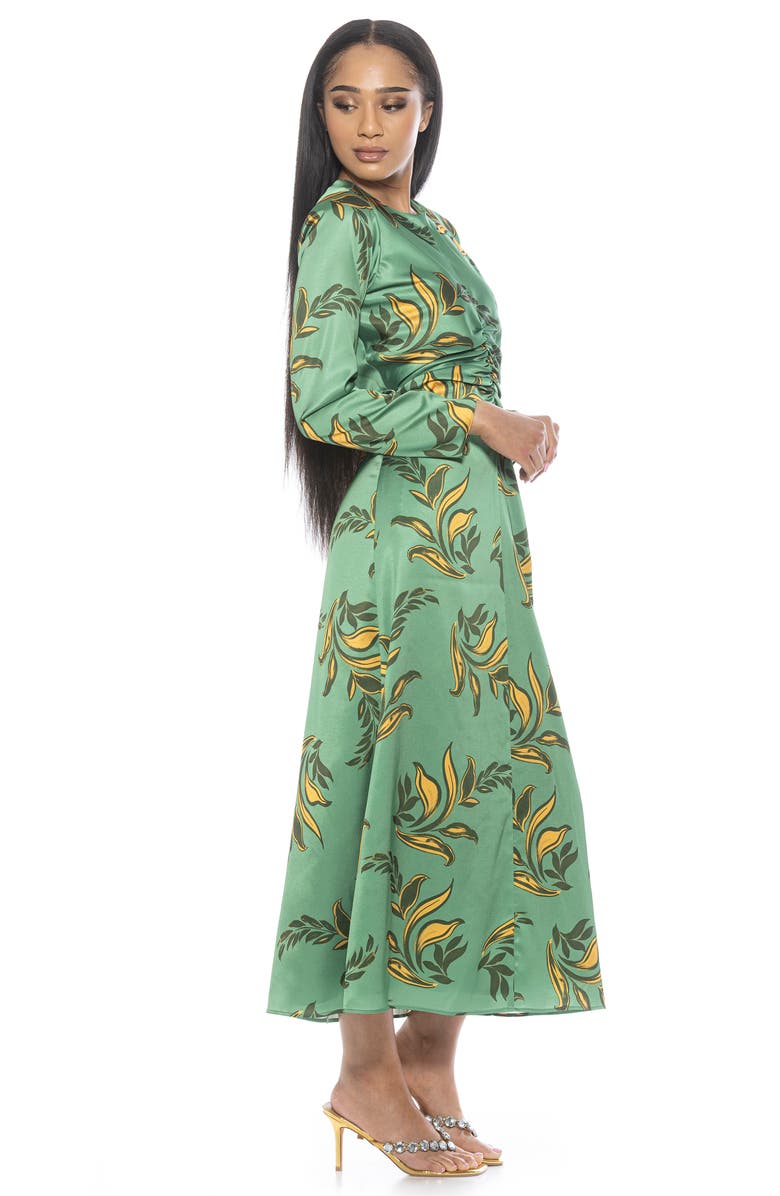 Alexia Admor Floral Long Sleeve Satin Dress, Alternate, color,